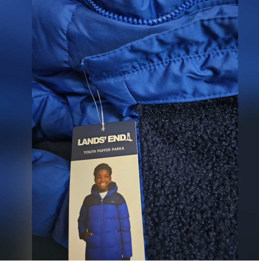 Land's End Hooded Youth Parka Jacket nwt - Picture 2 of 4